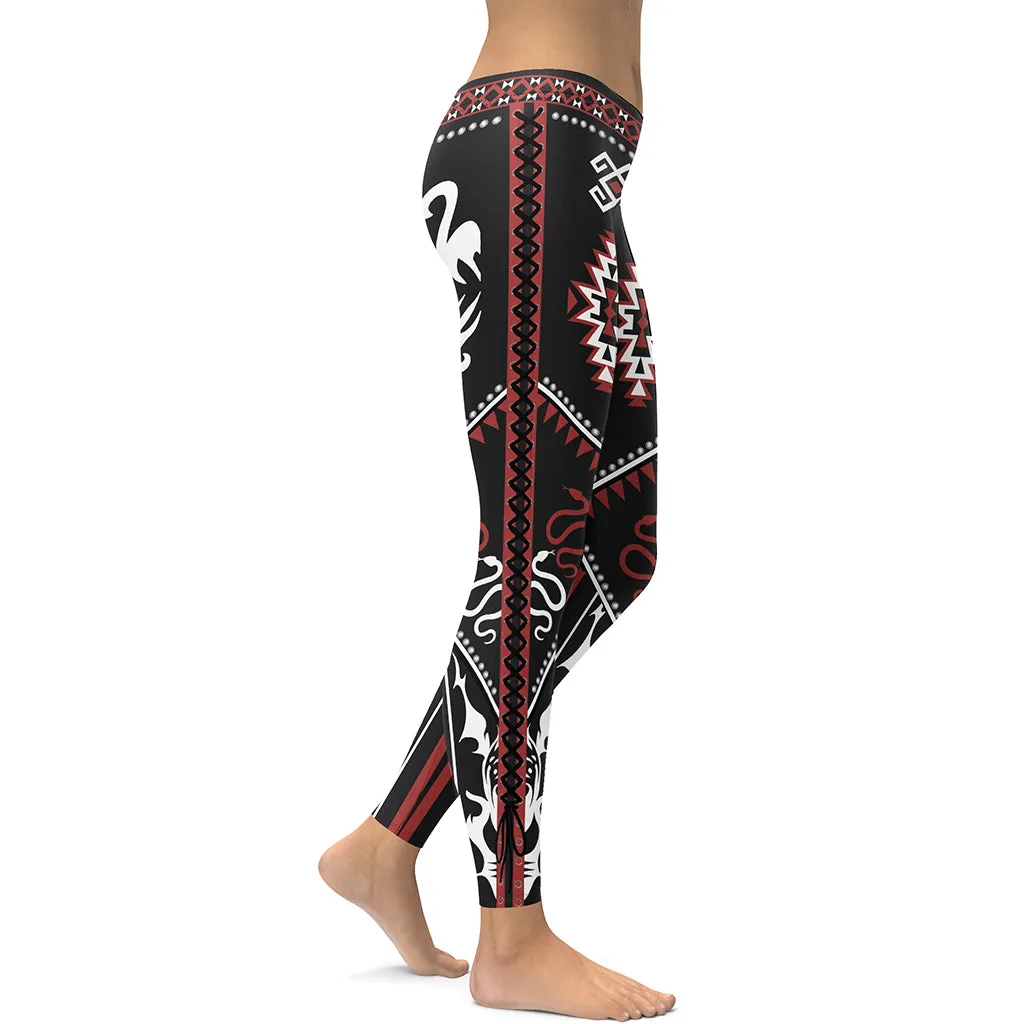 Cowgirl Red & Black Leggings