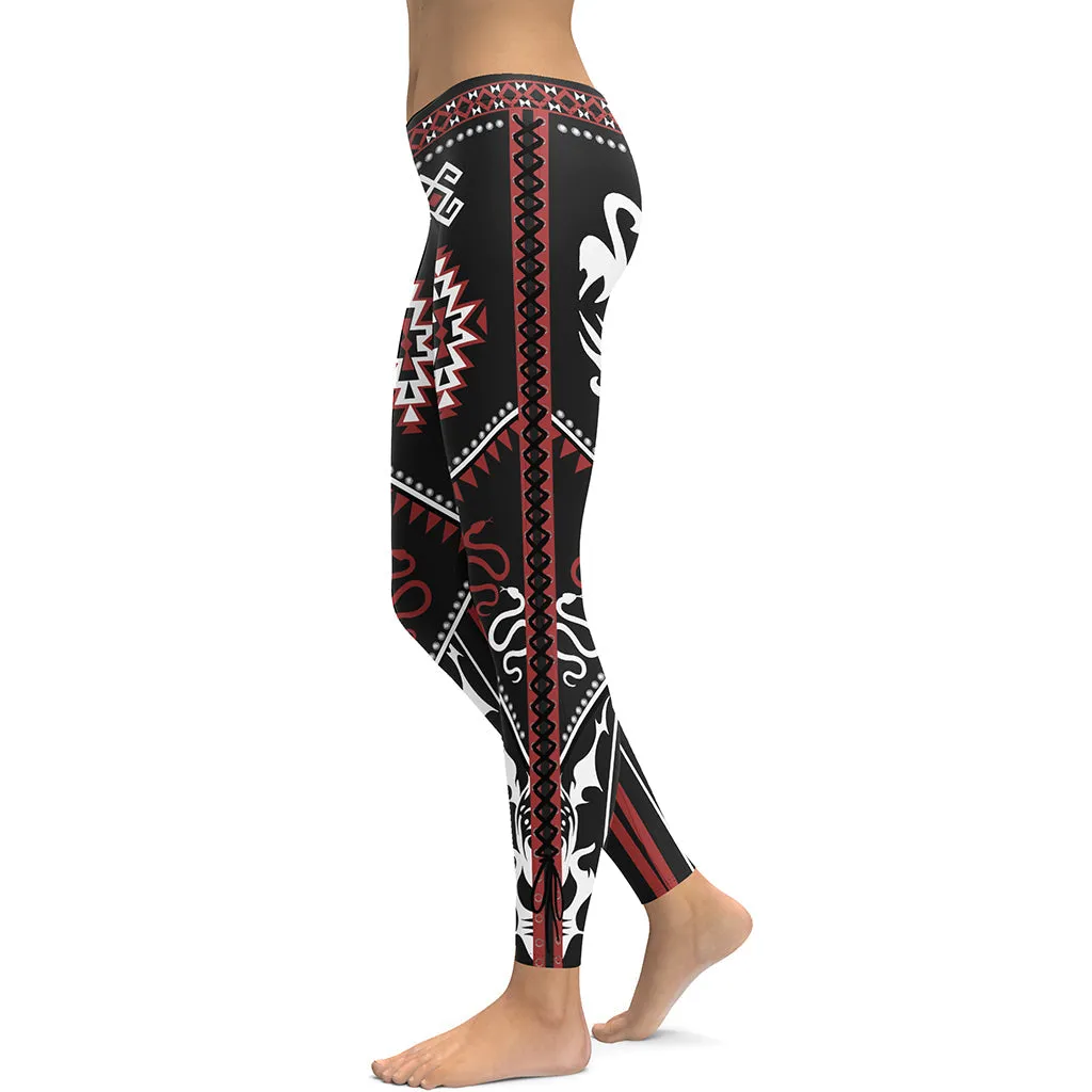 Cowgirl Red & Black Leggings