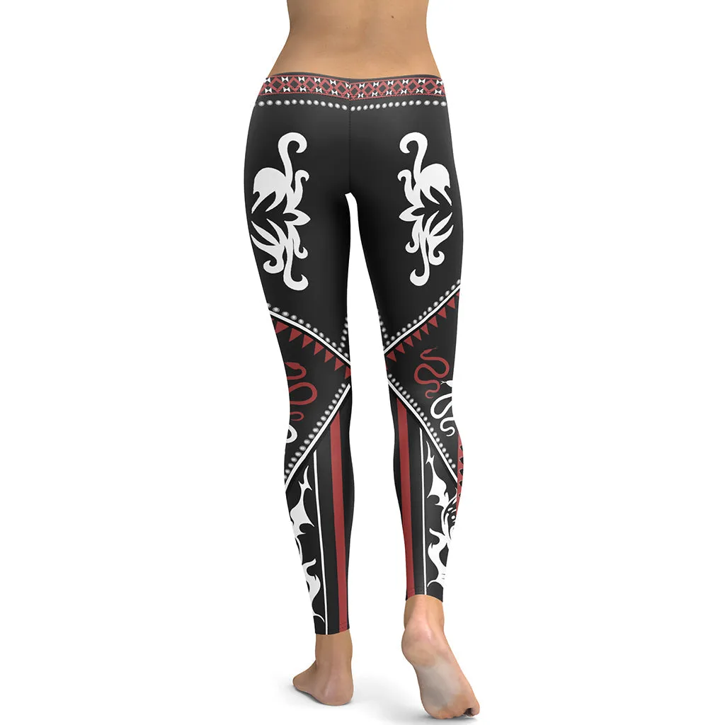 Cowgirl Red & Black Leggings