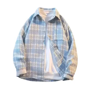 Cozy Men's Flannel Shirt Jacket with Buttons and Pocket