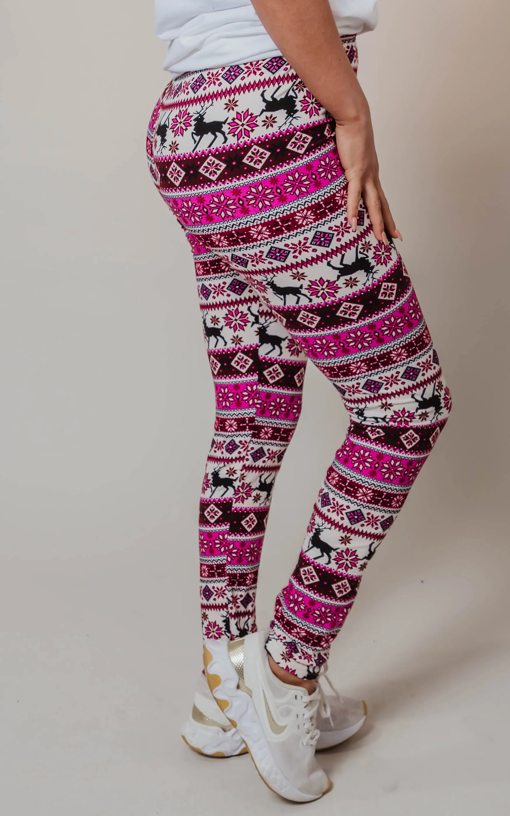 Cranberry Christmas Leggings - Final Sale