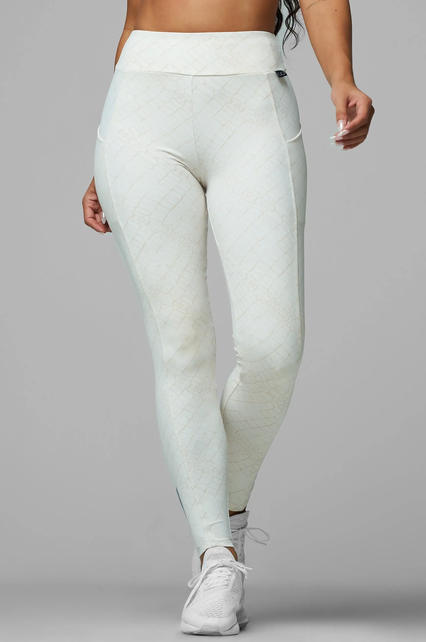 Cream Croc Pocket Legging