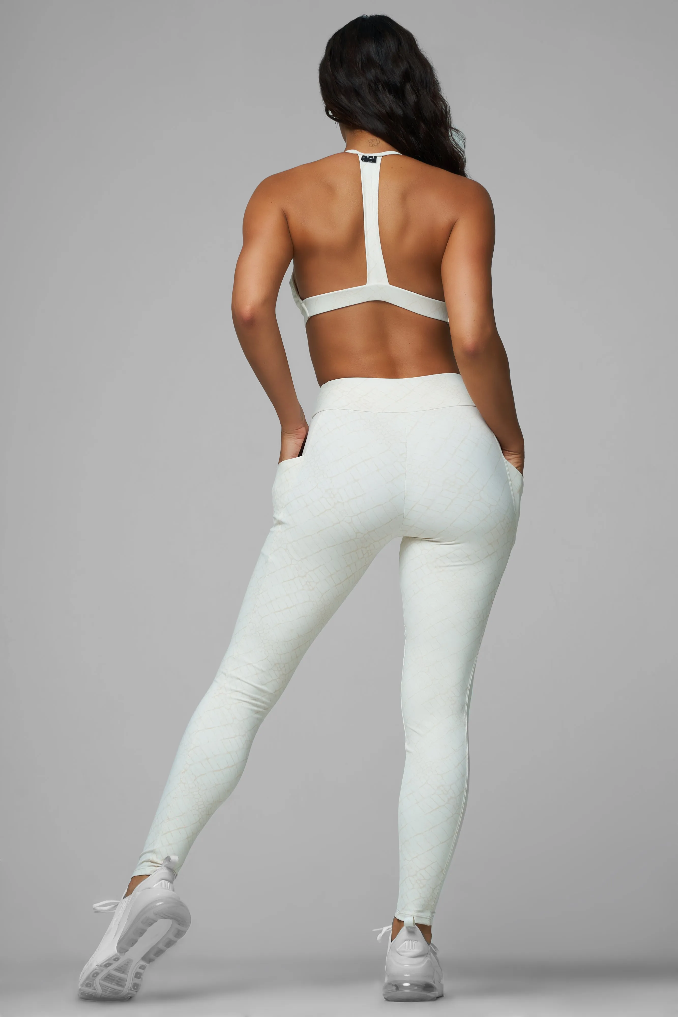 Cream Croc Pocket Legging