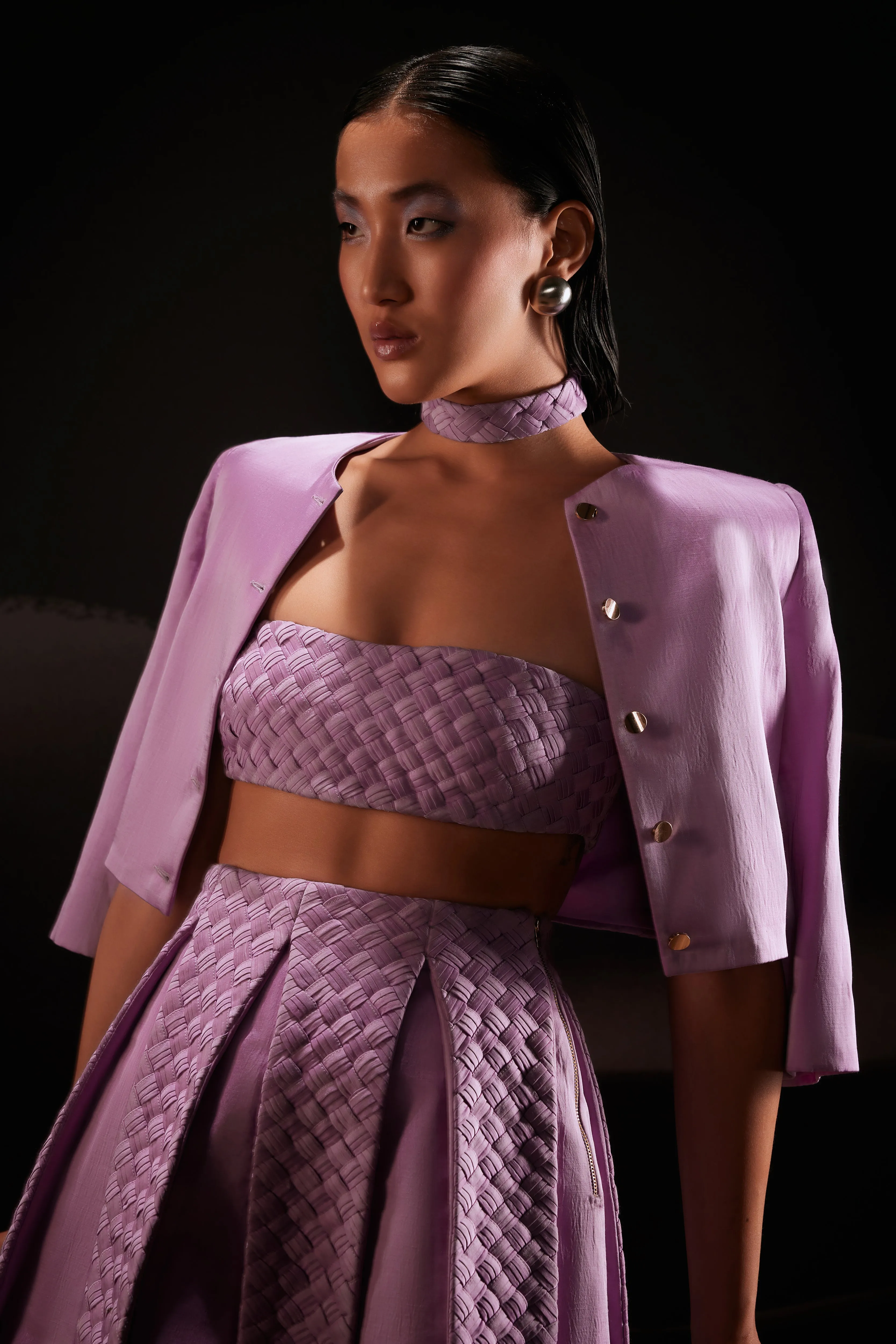 Cropped Summer Jacket in Pastel Violet