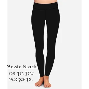 Custom Design Leggings - Basic Black with Pockets