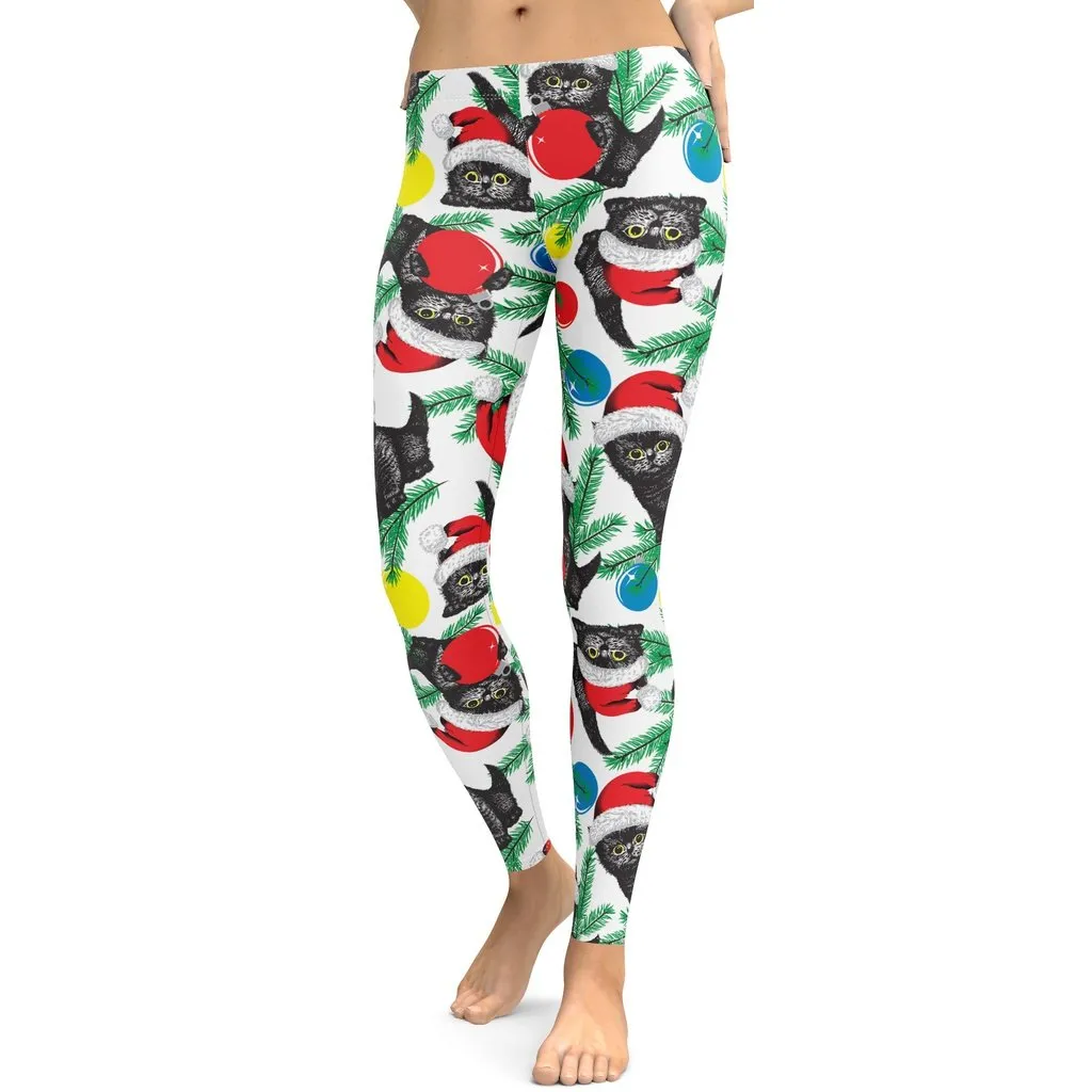 Cute Christmas Cat Leggings