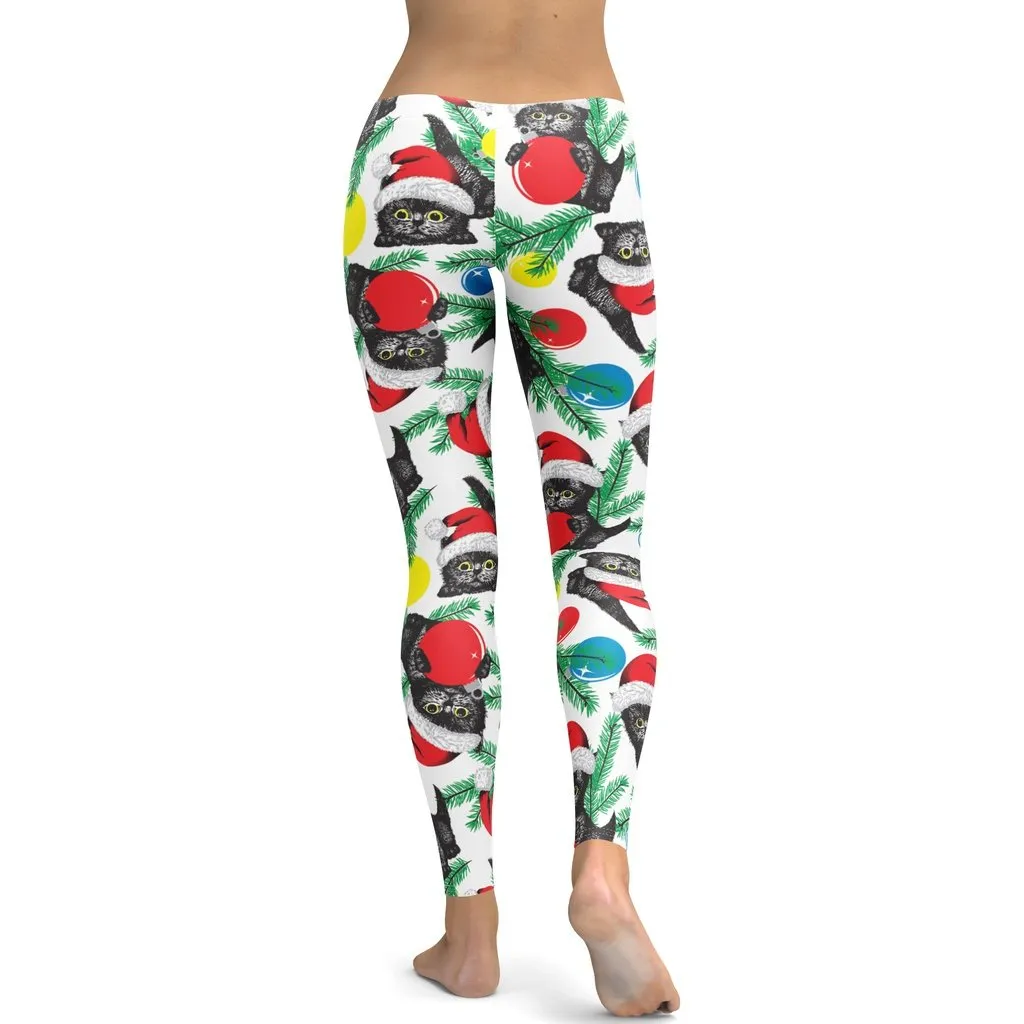 Cute Christmas Cat Leggings