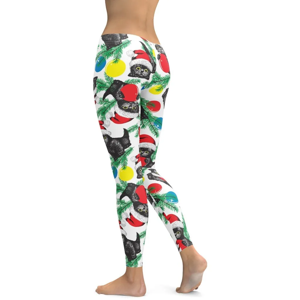 Cute Christmas Cat Leggings