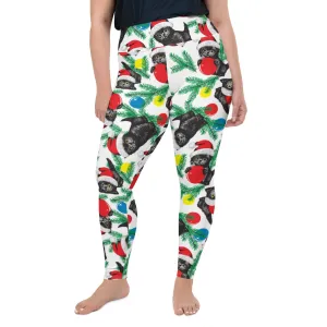 Cute Christmas Cat Plus Size Leggings