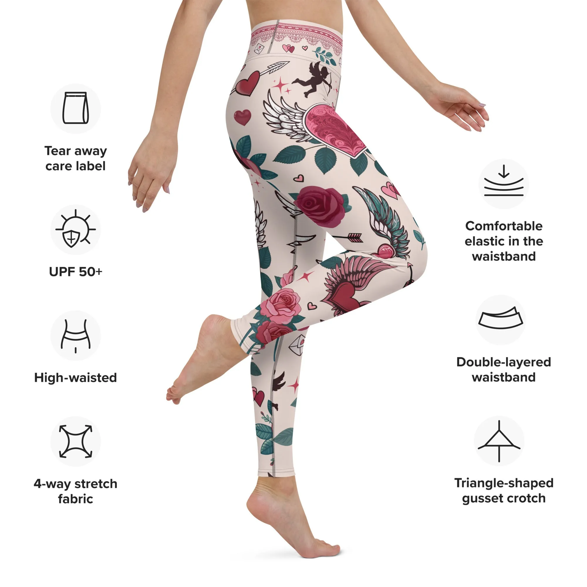 Cute Valentine Yoga Leggings