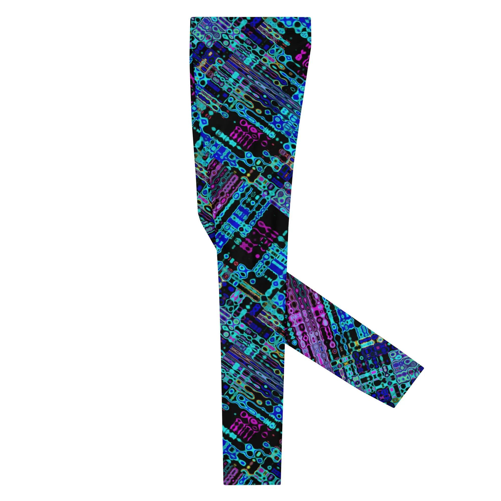 Cyber Matrix Men’s Leggings – Futuristic Patterned Pants with Digital Vibes