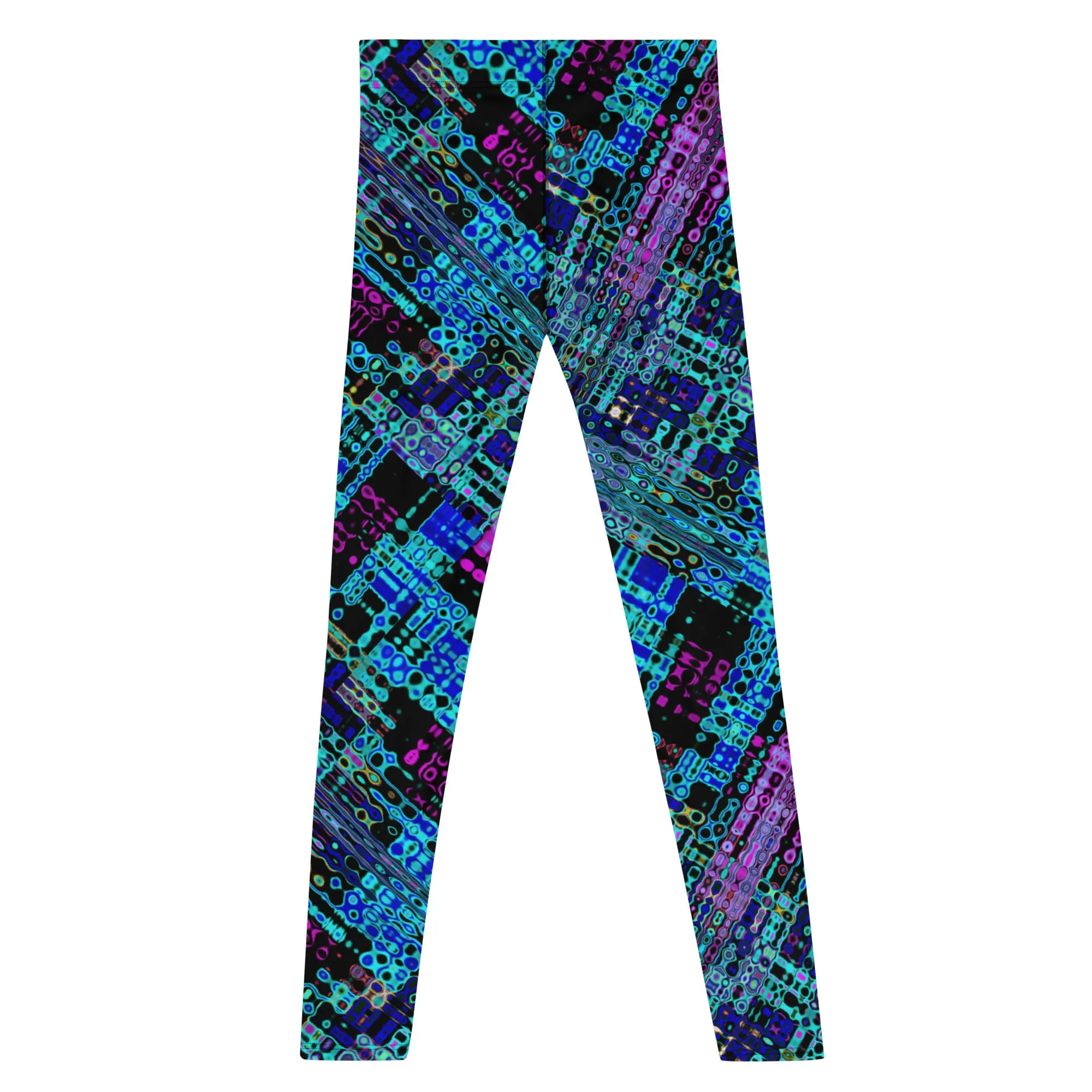 Cyber Matrix Men’s Leggings – Futuristic Patterned Pants with Digital Vibes