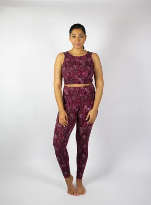 Dancing with the Leaves Leggings - Ruby