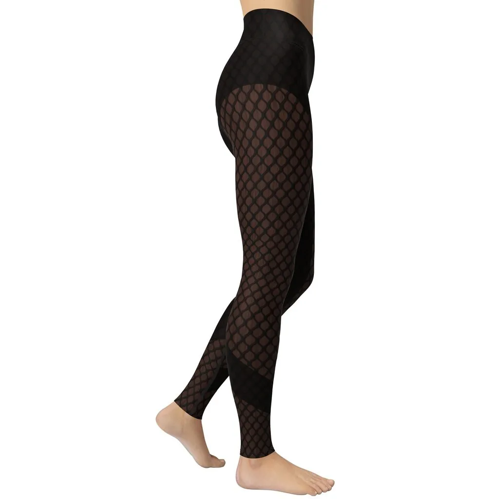 Dark Mesh Print Yoga Leggings