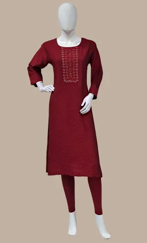 Deep Maroon Kurti Top