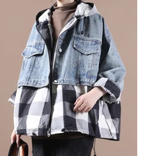 Denim Short Women Casual Plus Size Fall Plus Size Patchwork Coat Jacket  JT200945