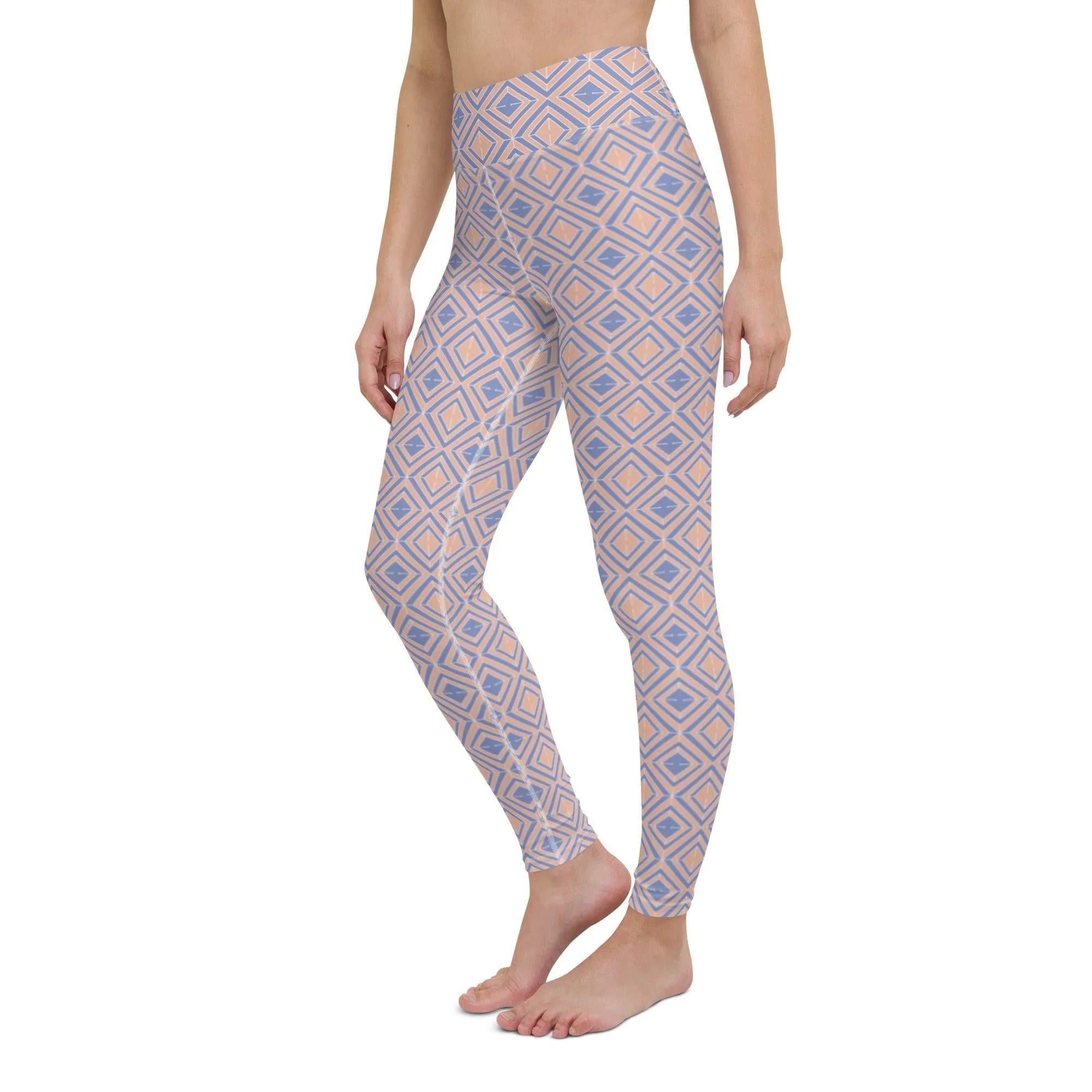 Diamond Patterned Women's High-Waisted Yoga Pants