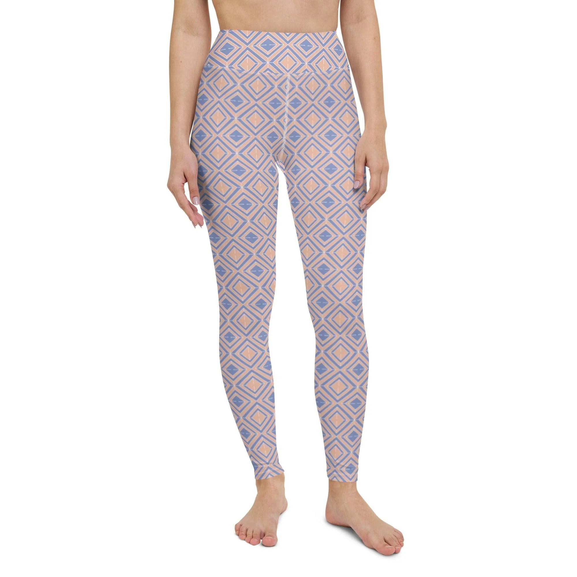 Diamond Patterned Women's High-Waisted Yoga Pants