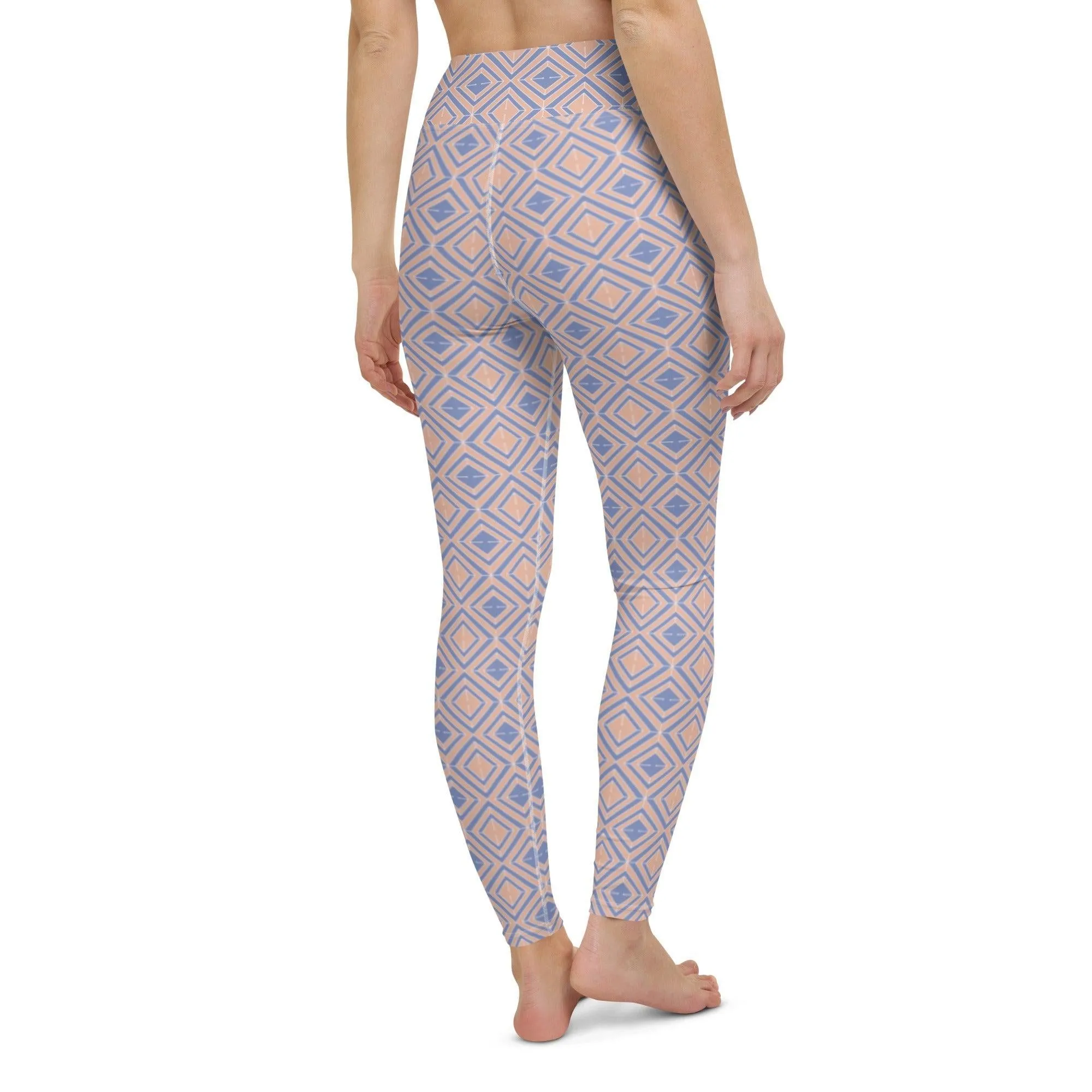 Diamond Patterned Women's High-Waisted Yoga Pants