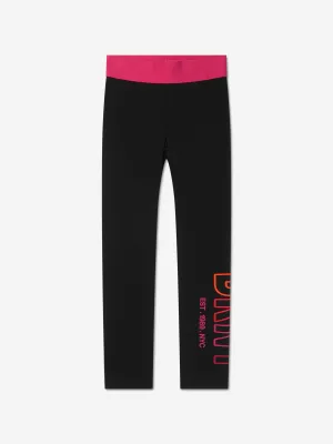 DKNY Girls Organic Cotton Logo Leggings in Black