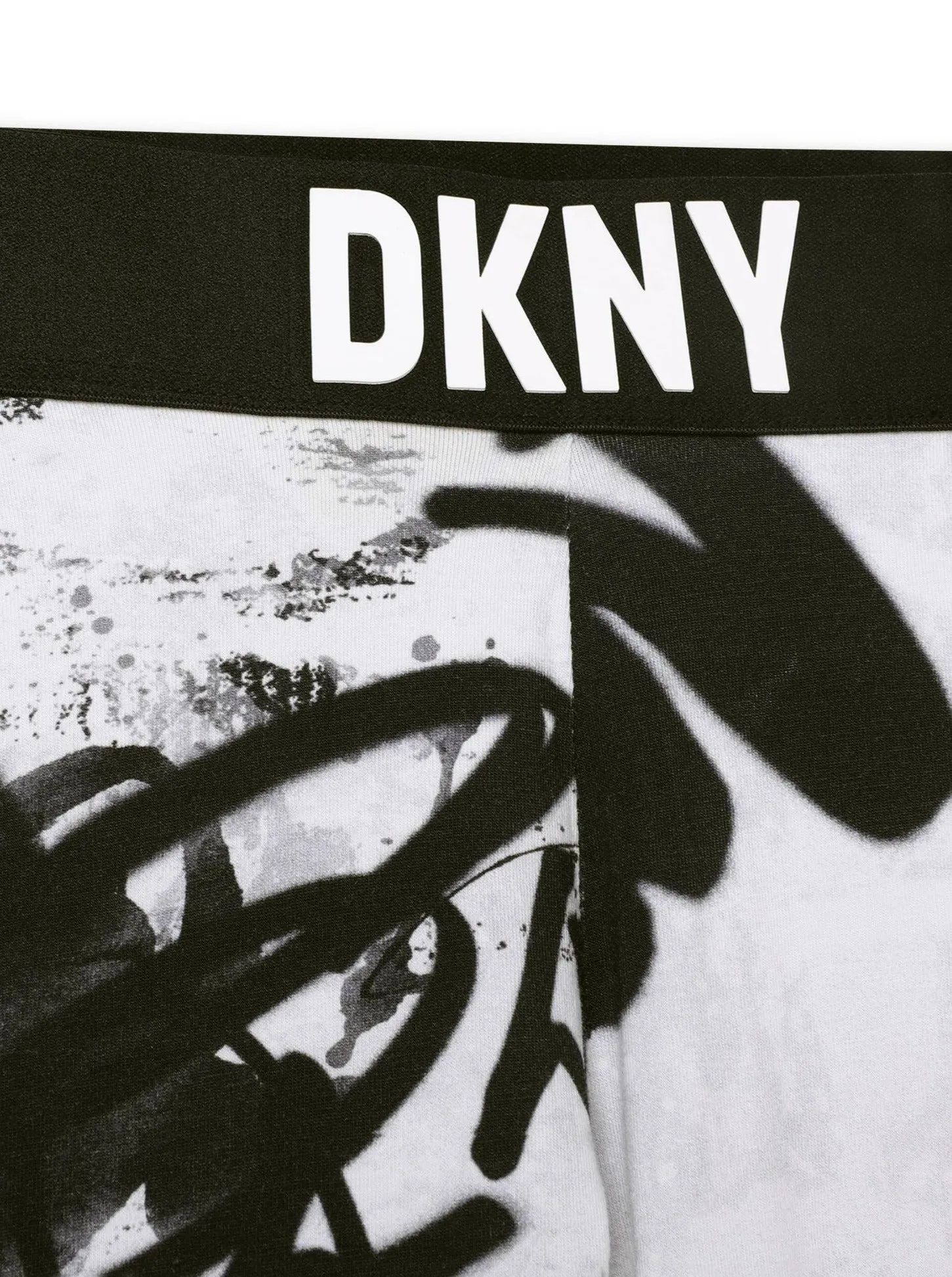 DKNY Junior White & Black Cotton Graffiti Leggings _D34B06-N50