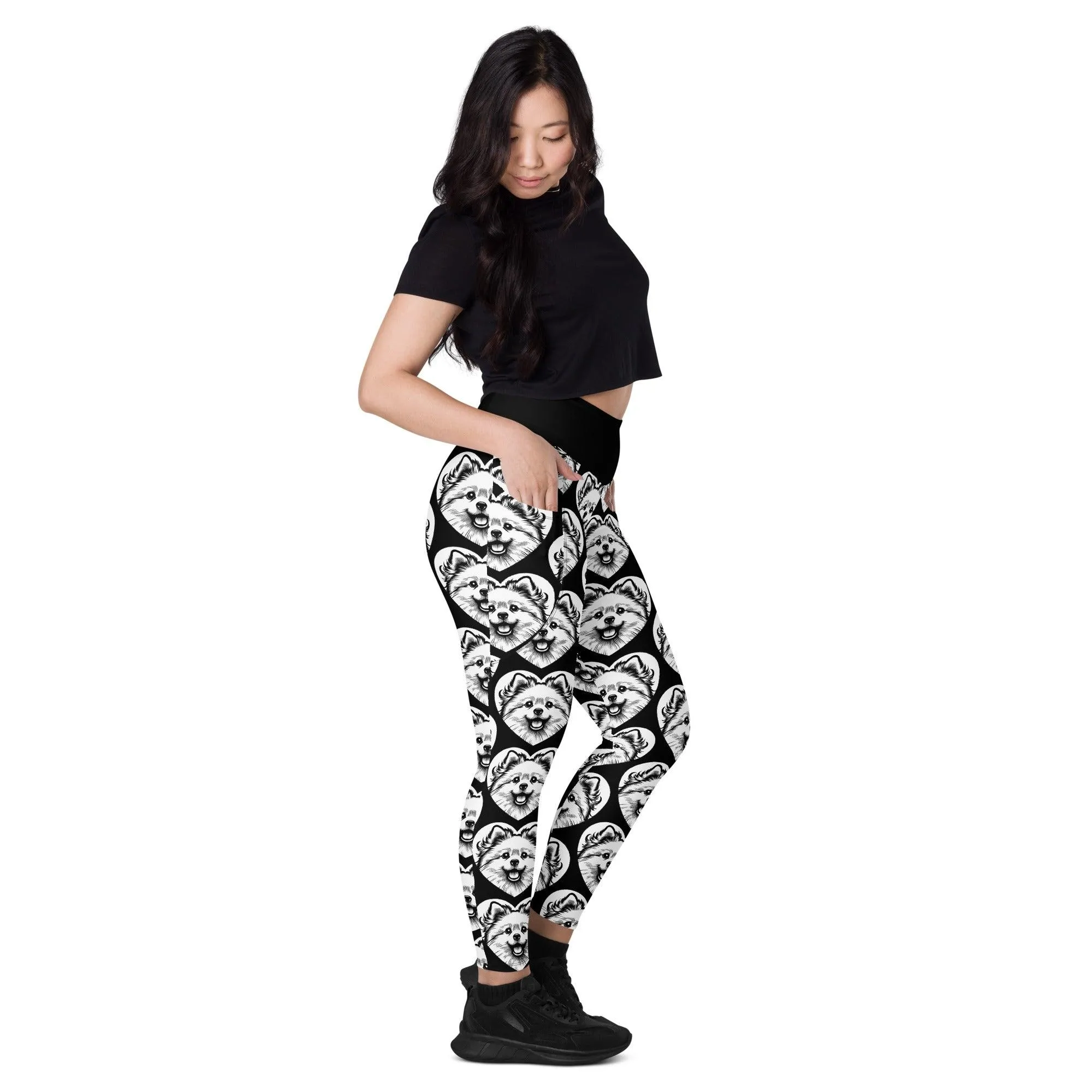 DOG BREED LEGGINGS with pockets - AMERICAN ESKIMO DOG - HERTTAHOUND