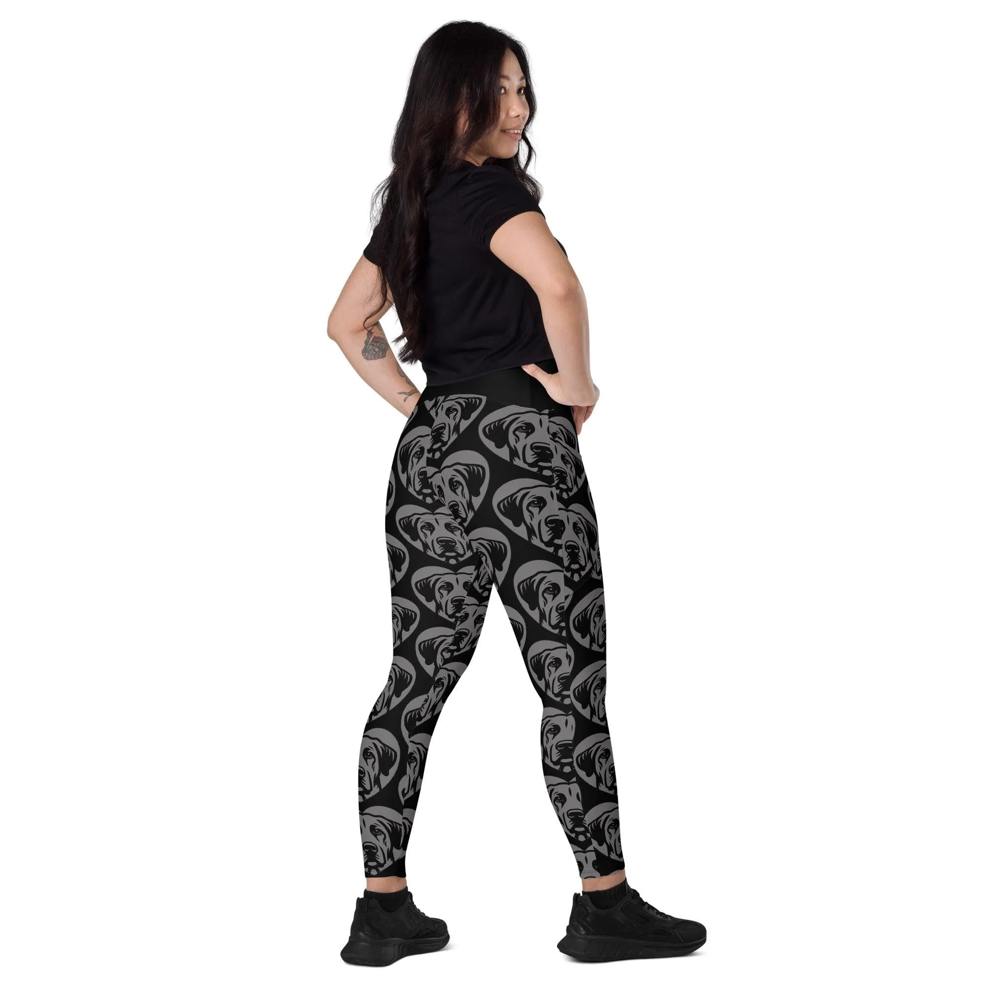 DOG BREED LEGGINGS with pockets - ANATOLIAN SHEPHERD - HERTTAHOUND - grey