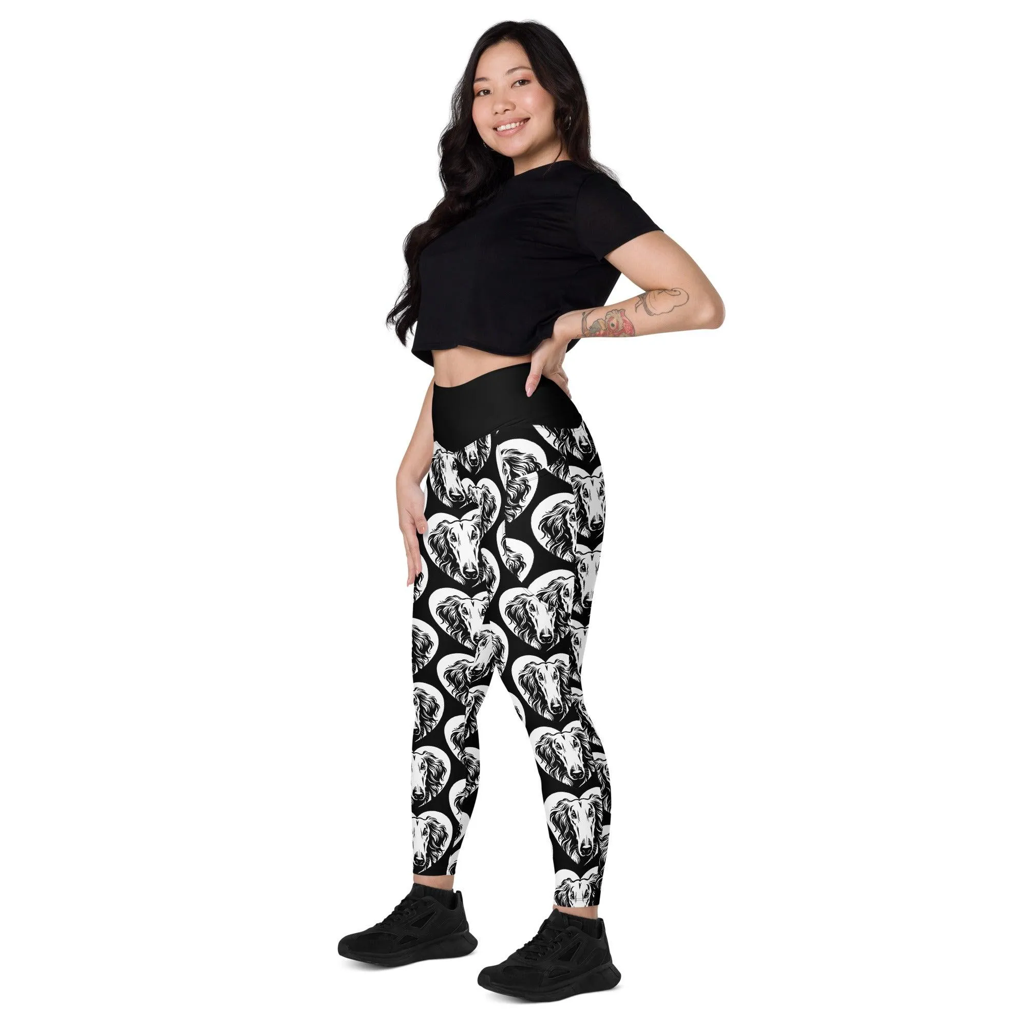 DOG BREED LEGGINGS with pockets - BORZOI - HERTTAHOUND