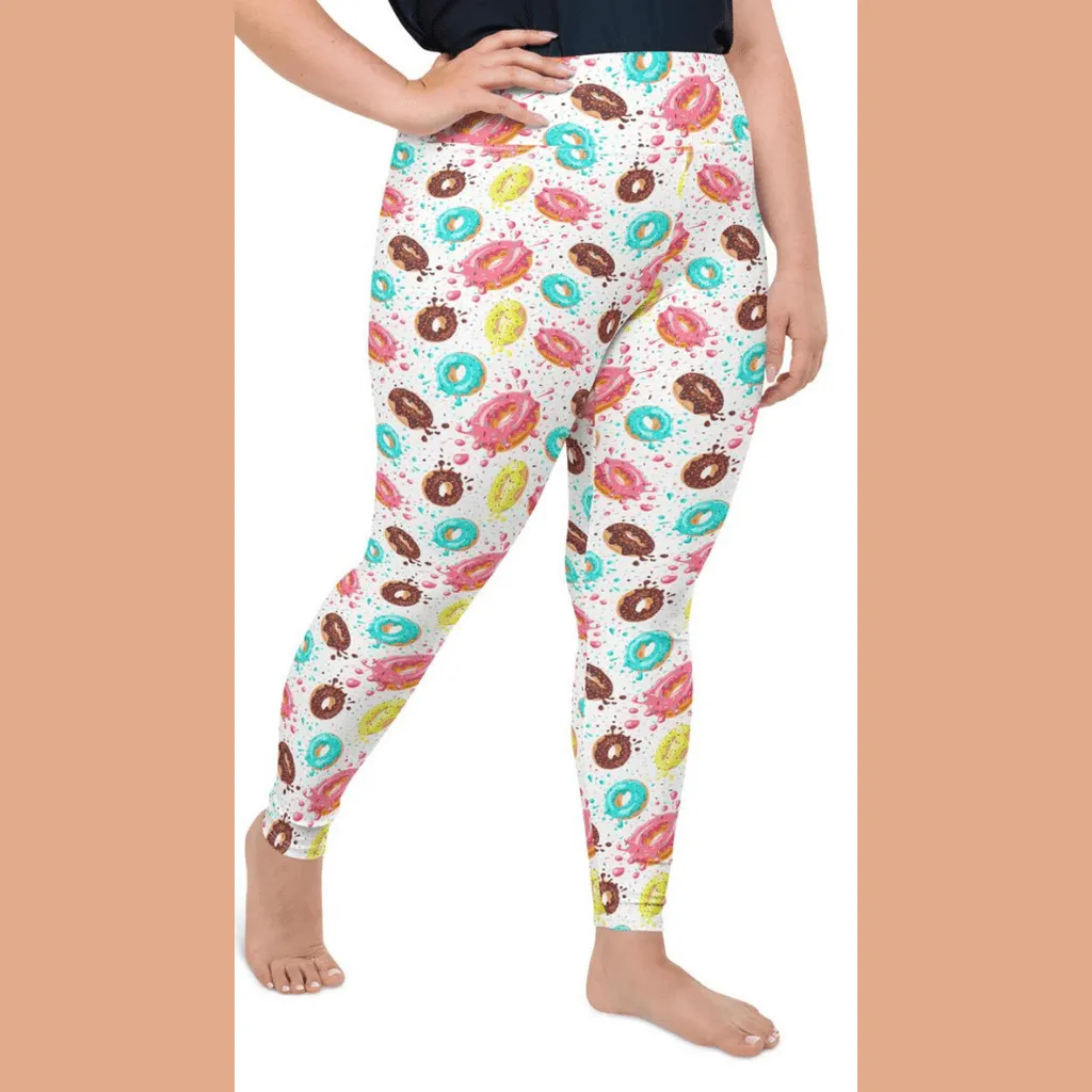 Doughnut Pattern Plus Size Leggings