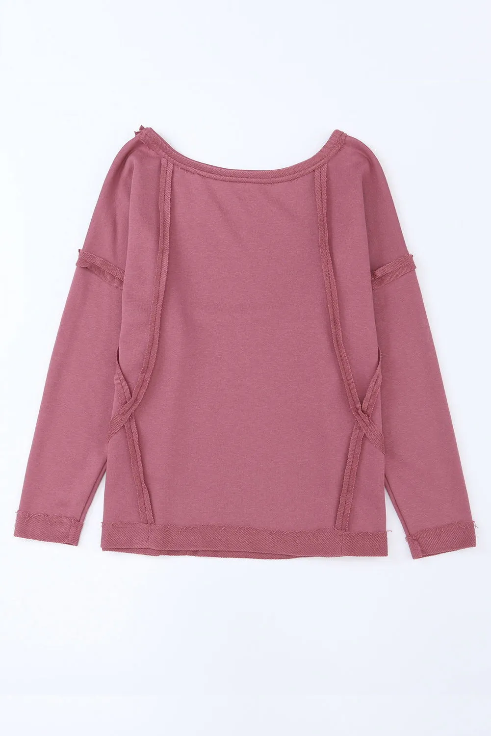 Drop Shoulder Exposed Seam Oversized Sweatshirt