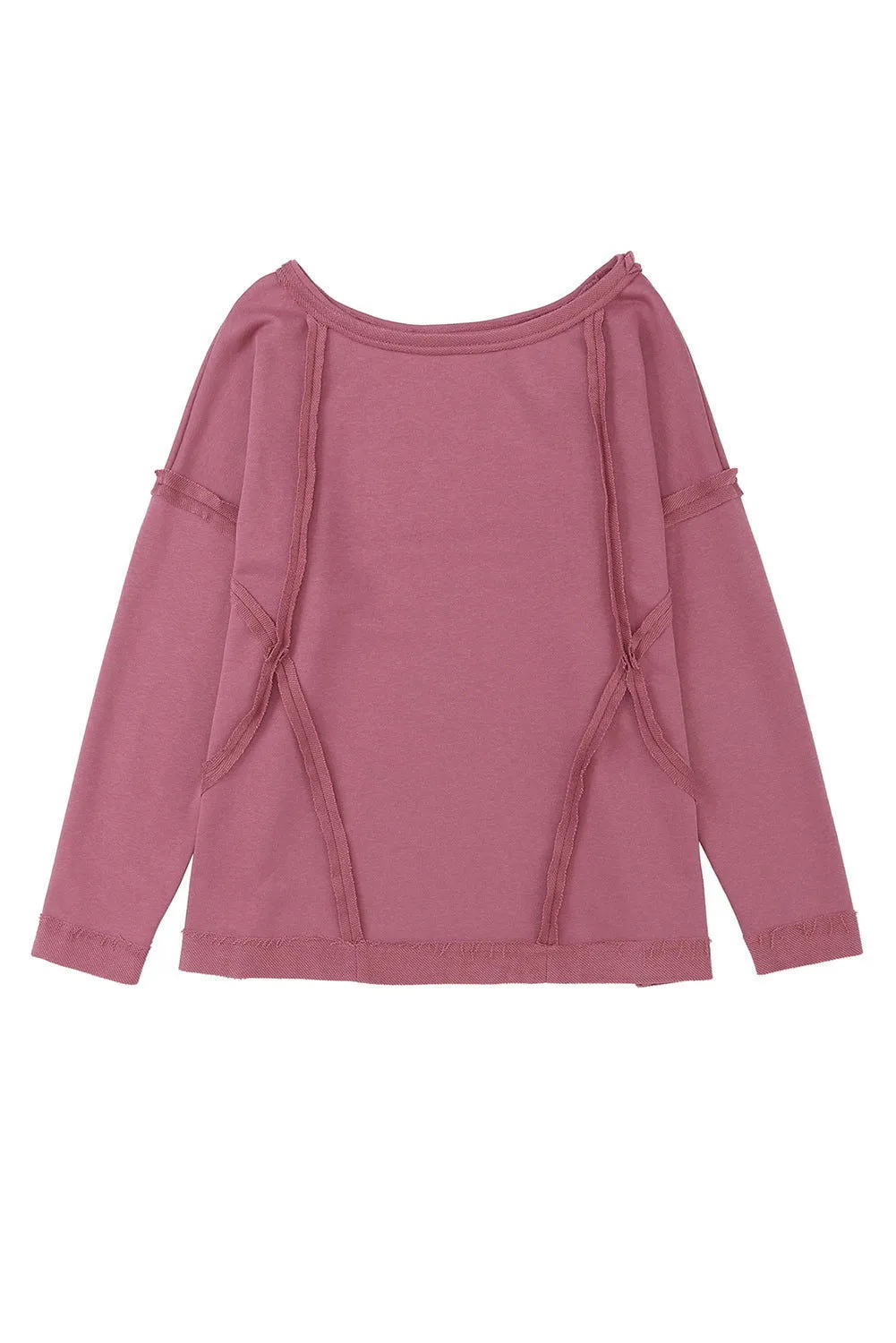 Drop Shoulder Exposed Seam Oversized Sweatshirt