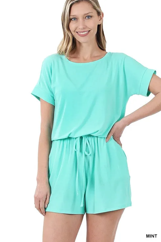 DS IO ROMPER WITH ELASTIC WAIST & BACK KEYHOLE OPENING