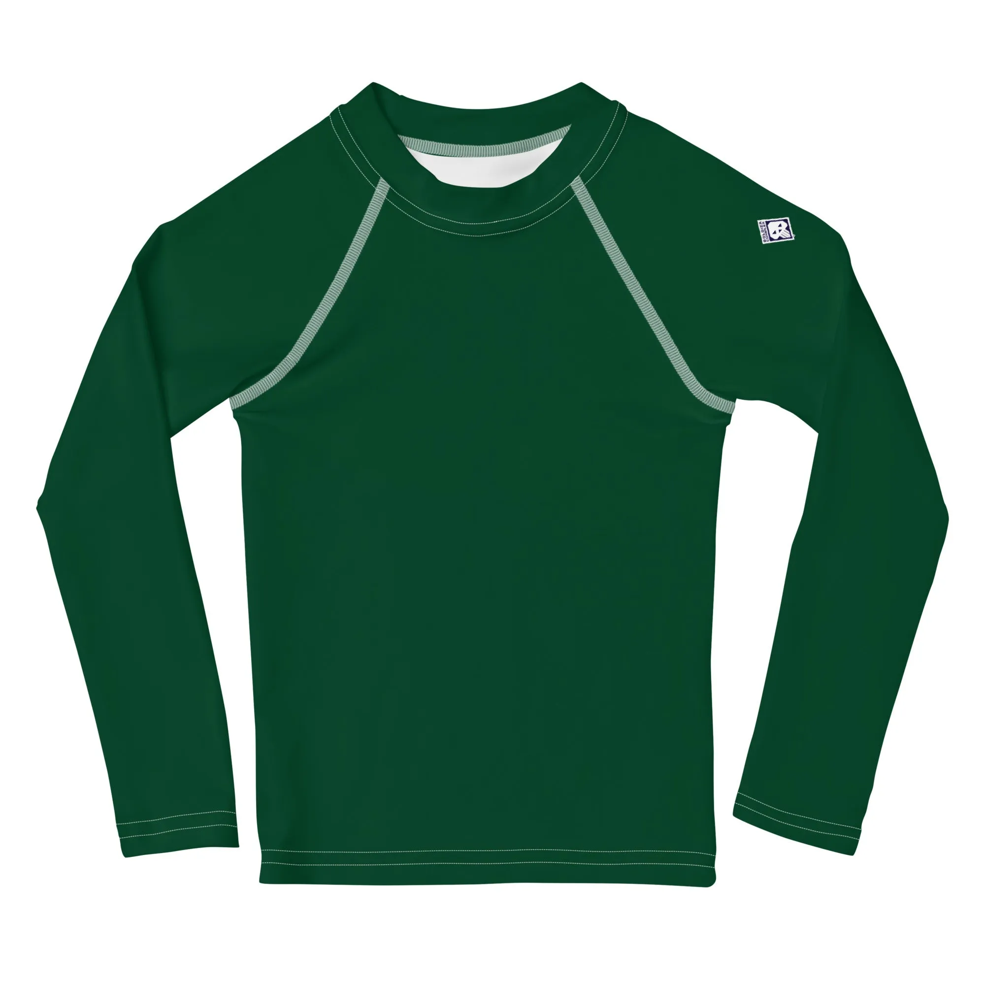 Dynamic Duo: Boys' Long Sleeve Solid Color Rash Guards - Sherwood Forest