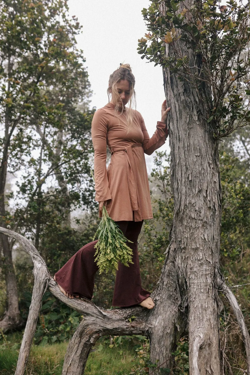 Earthy Pansy Mini Swing Dress