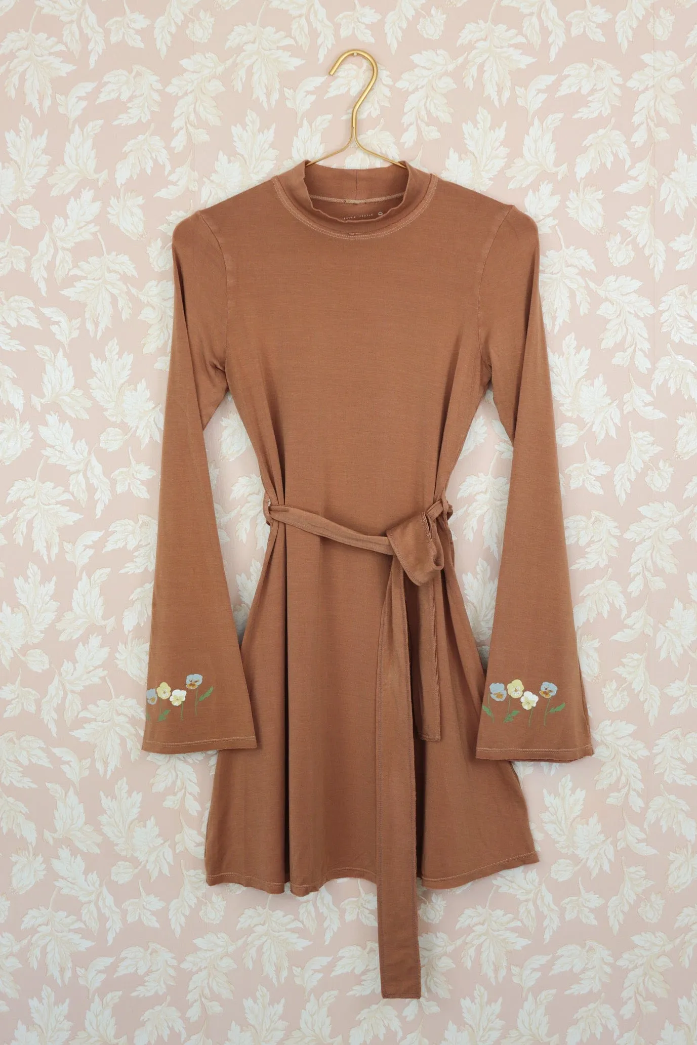 Earthy Pansy Mini Swing Dress