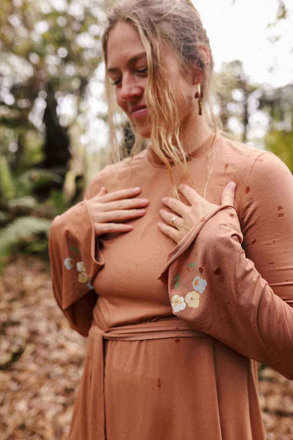 Earthy Pansy Mini Swing Dress