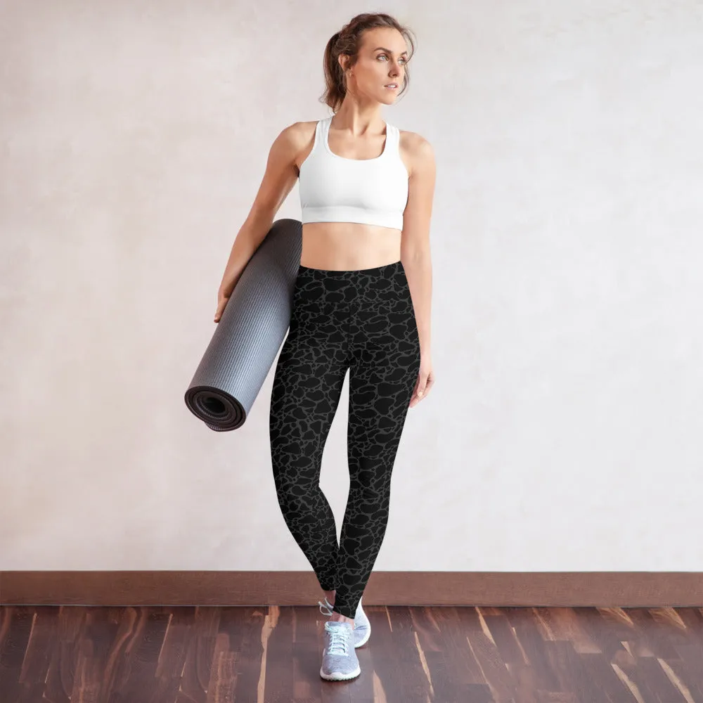 ELEVATED ESSENTIALS, BOOTY BOOSTING HIGH WAISTBAND LEGGING BLACK LEOPARD