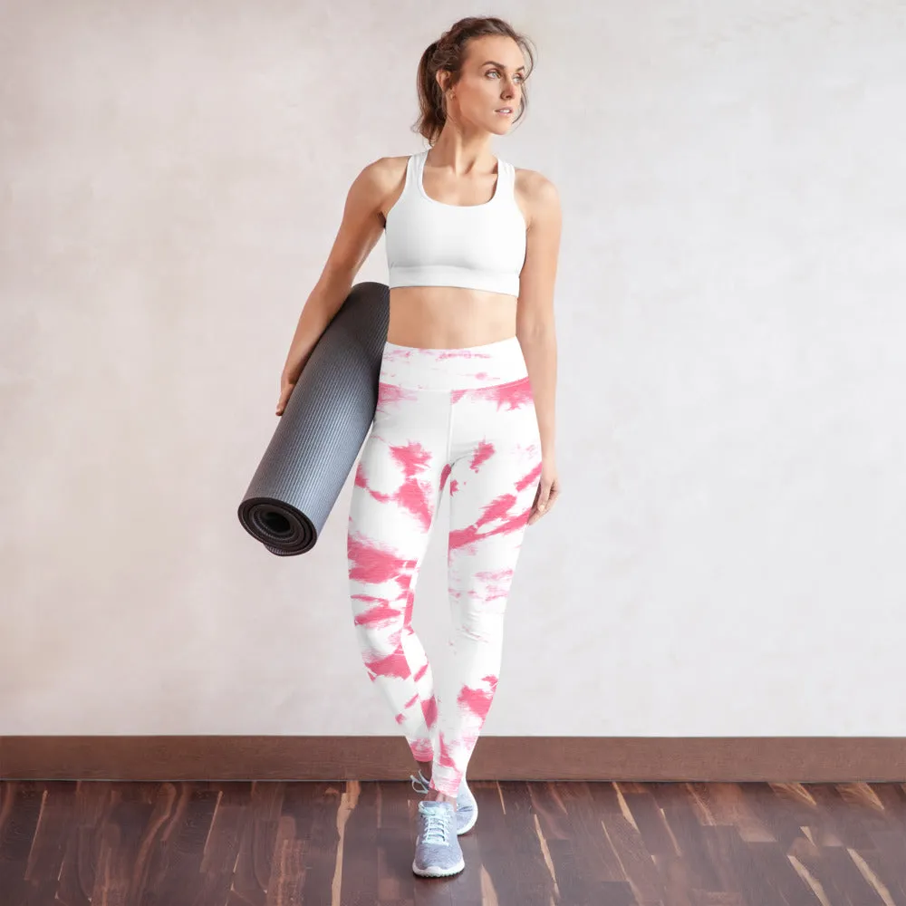 ELEVATED ESSENTIALS, BOOTY BOOSTING HIGH WAISTBAND LEGGING PINK TIE DYE