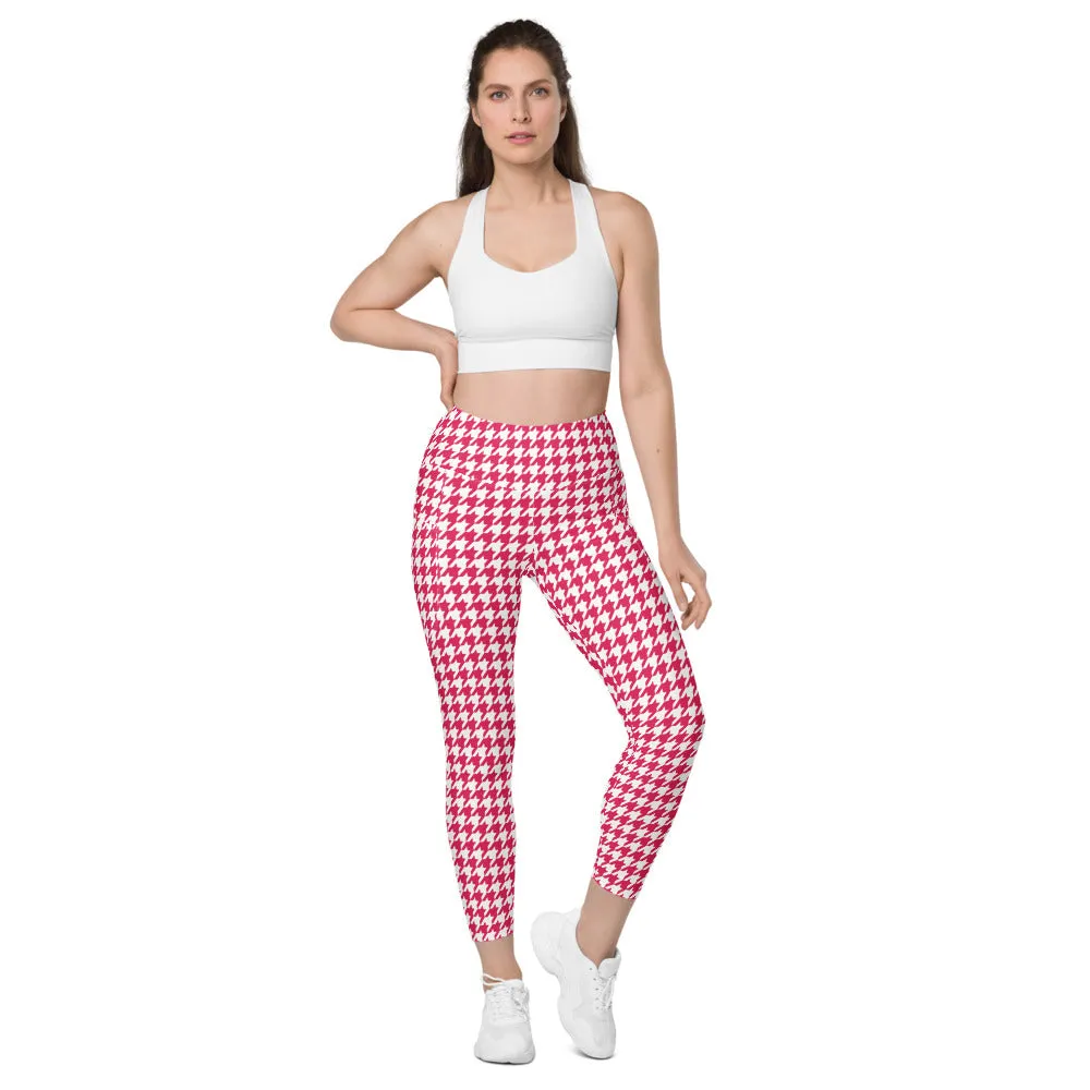 ELEVATED ESSENTIALS, THE PERFECT SIDE POCKET LEGGING RED HOUNDSTOOTH