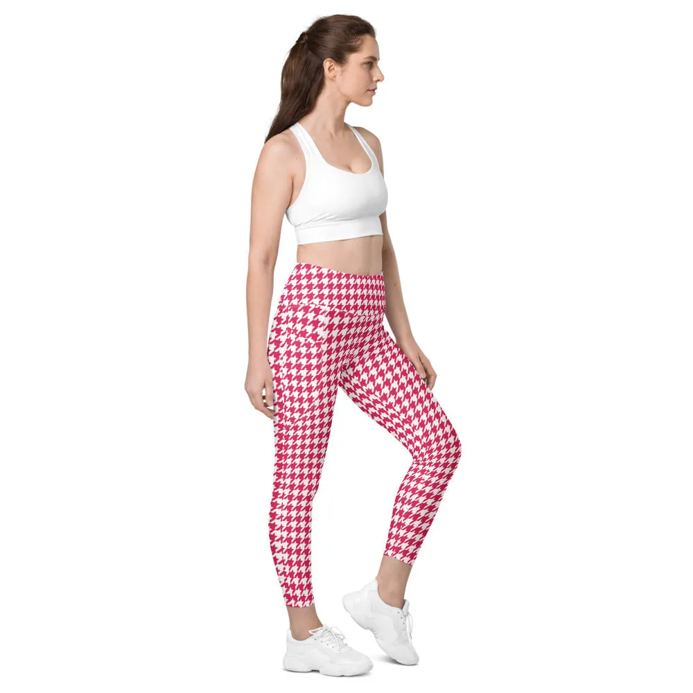 ELEVATED ESSENTIALS, THE PERFECT SIDE POCKET LEGGING RED HOUNDSTOOTH