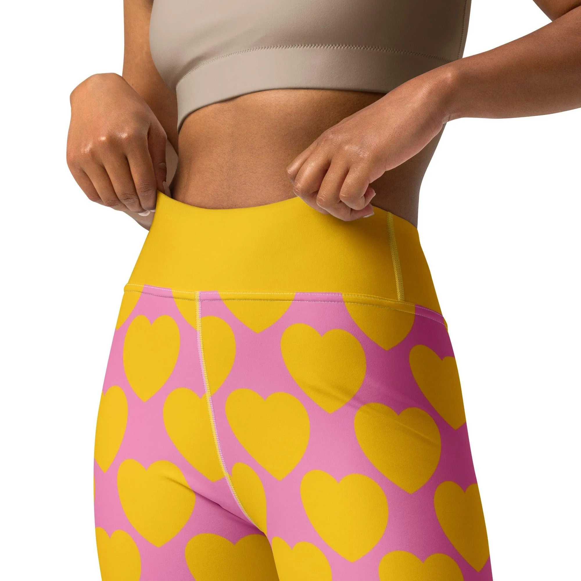 ELLIE LOVE yellow pink -2- Yoga Leggings