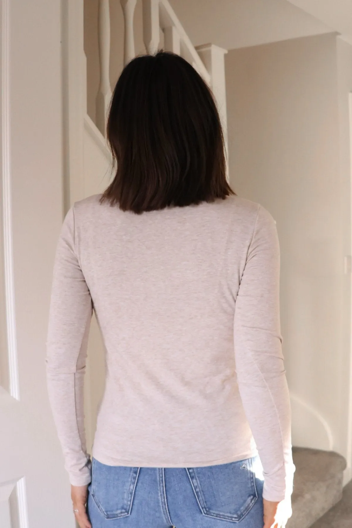 Everly Basic Long Sleeve Top - Oatmeal