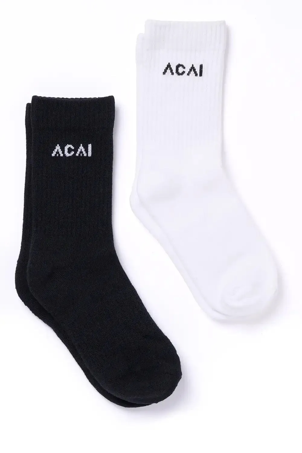 Everyday Crew Socks 2 Pack - Black and White