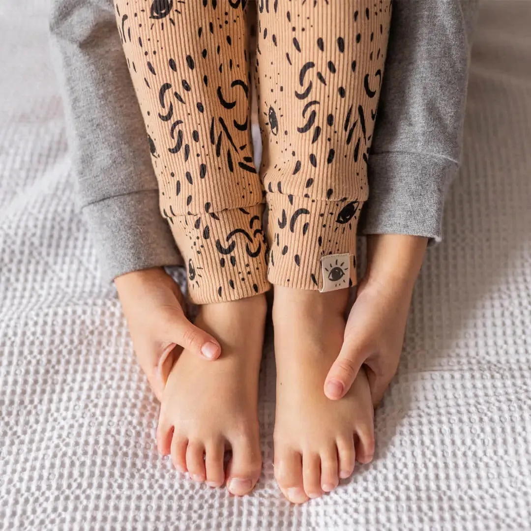 'Eyes' Organic Cotton Rib Leggings