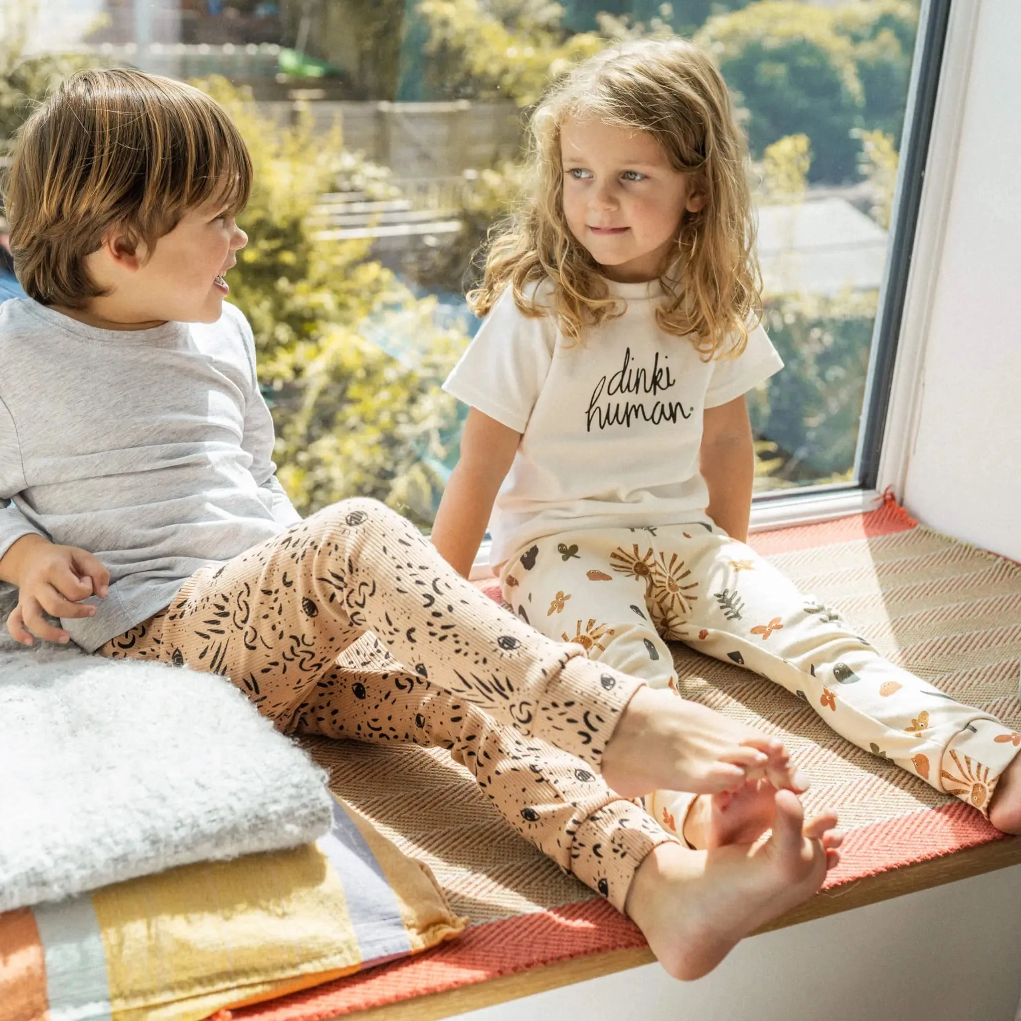 'Eyes' Organic Cotton Rib Leggings