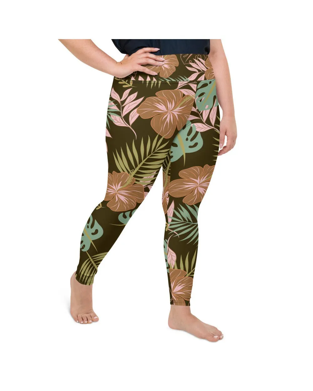 Fall Floral Plus Size Leggings