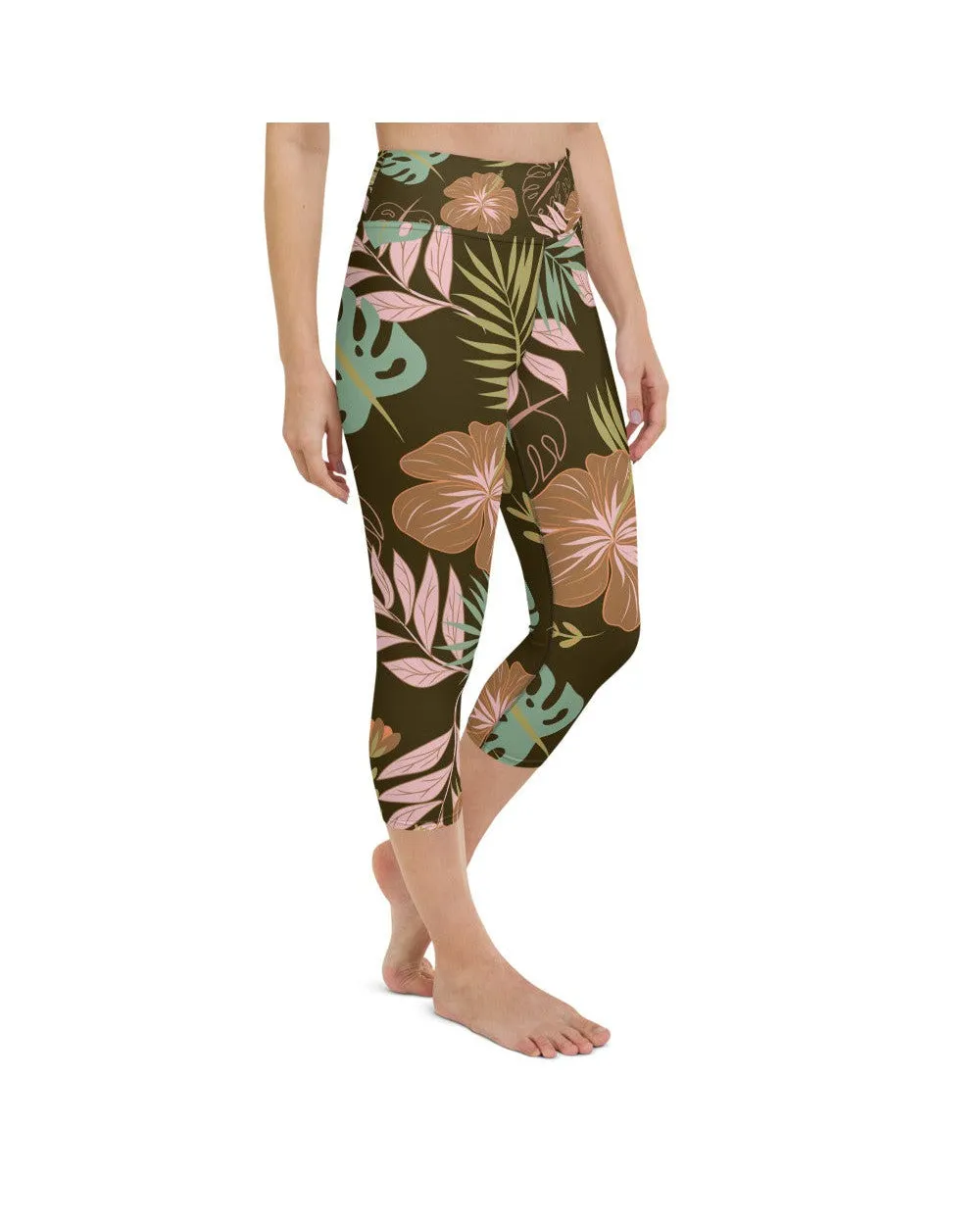 Fall Floral Yoga Capris