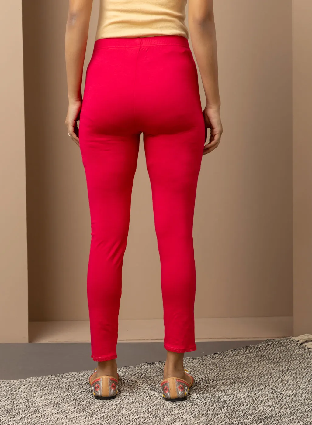 Farah Fuchsia Viscose Lycra Leggings for Women