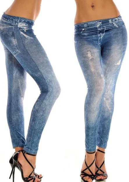 Faux Denim Leggings