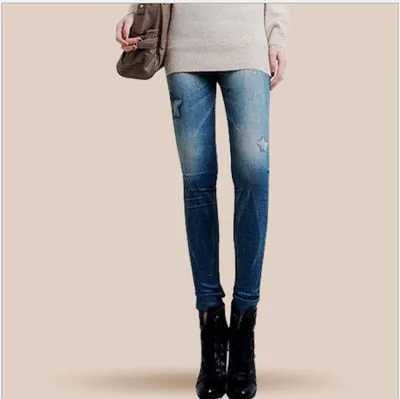 Faux Denim Leggings